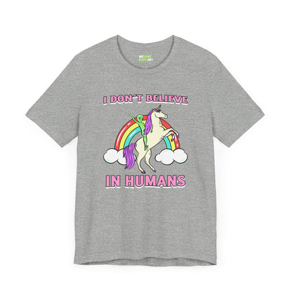 Humans Unicorn UFO Sci-Fi T-Shirt - Sci-Fi T-Shirt