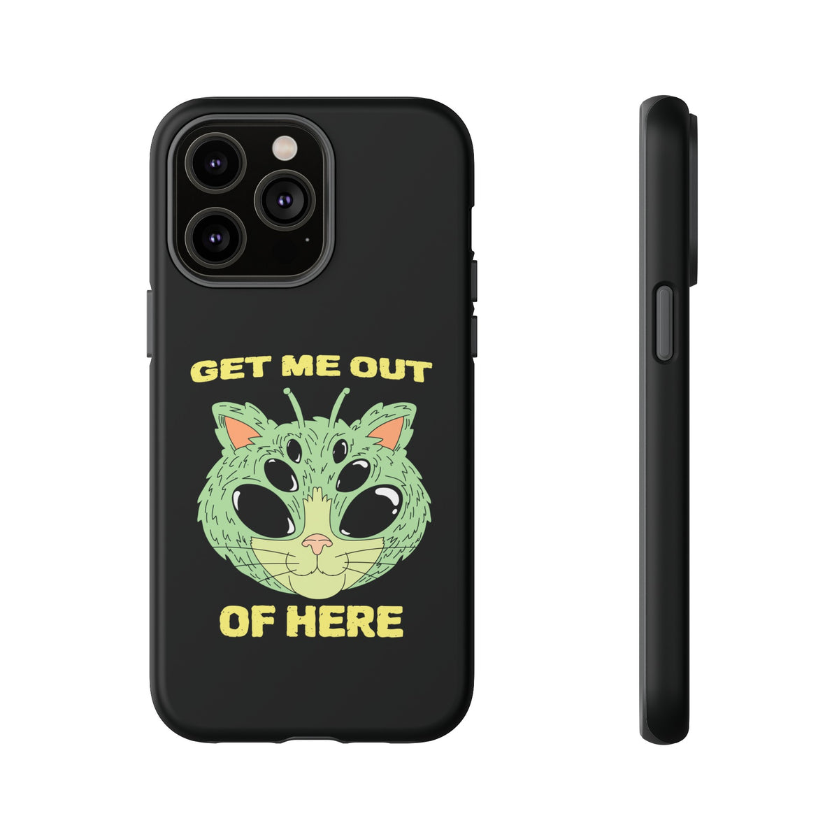 Out Of Here Funny UFO Cat Sci-Fi Tough iPhone Mobile Cases