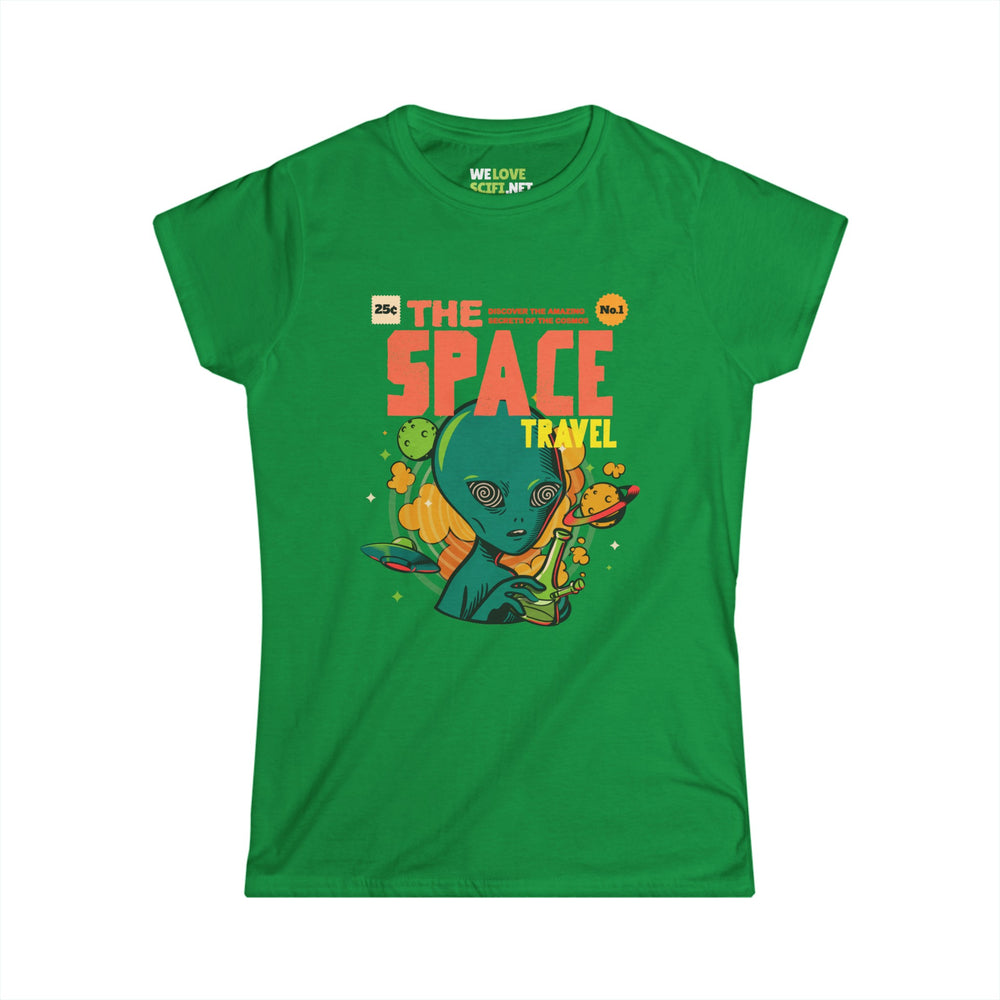 Retro Sci-Fi T-Shirt: Space Travel Comic Alien Women's Tee