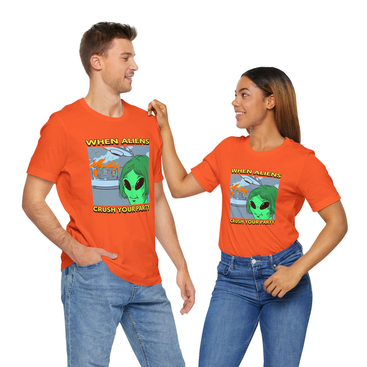 When Aliens Crush Your Party Funny Meme Sci-Fi T-Shirt-welovescifi.net