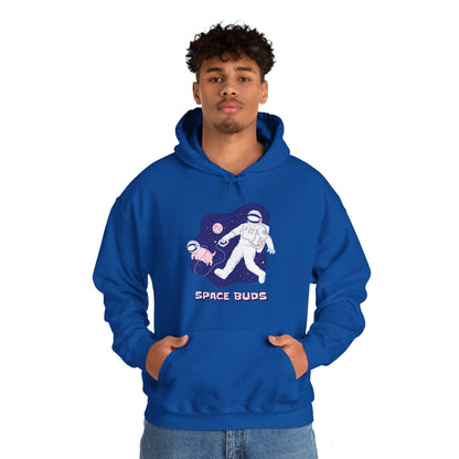 Space Buds Hoodie Funny Astronaut and Dog Sci-Fi Hoodie