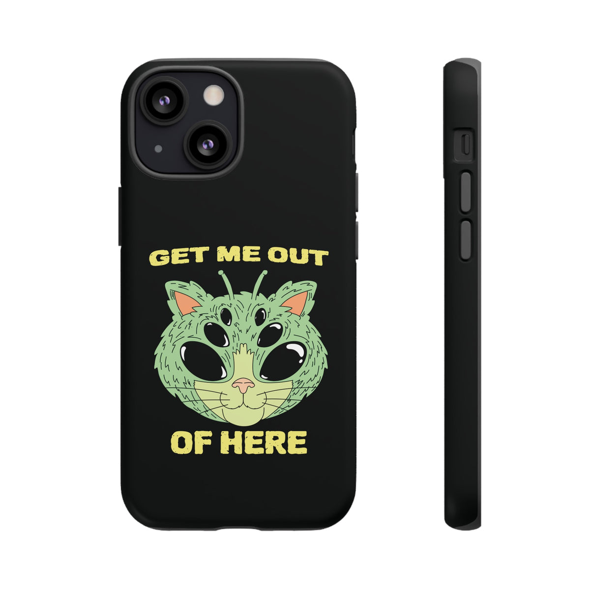 Out Of Here Funny UFO Cat Sci-Fi Tough iPhone Mobile Cases