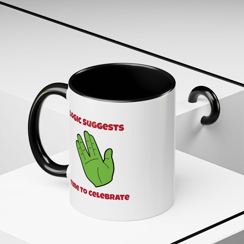 Logic Suggests Funny Spock Christmas Accent Mug-welovescifi.net