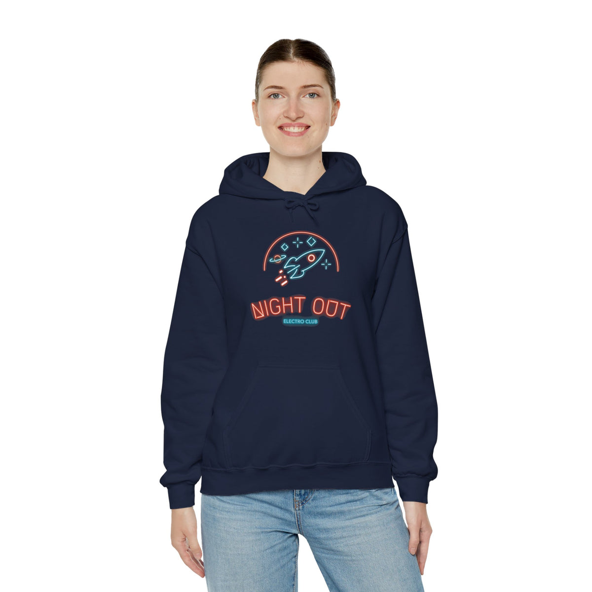 retro sci-fi hoodie-Night Out Neon Retro Sci-Fi Hoodie