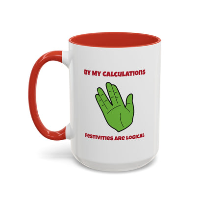 Festives Are Logical Funny Spock Christmas Accent Mug-welovescifi.net