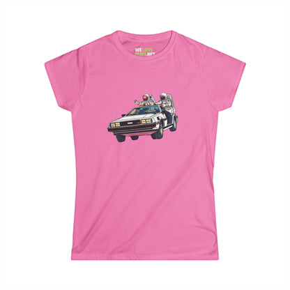 Delorean Party Astronaut Woman's Tee-welovescifi.net