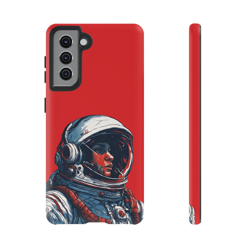 Astronaut In Red SpaceArt Tough Samsung Galaxy Mobile Cases