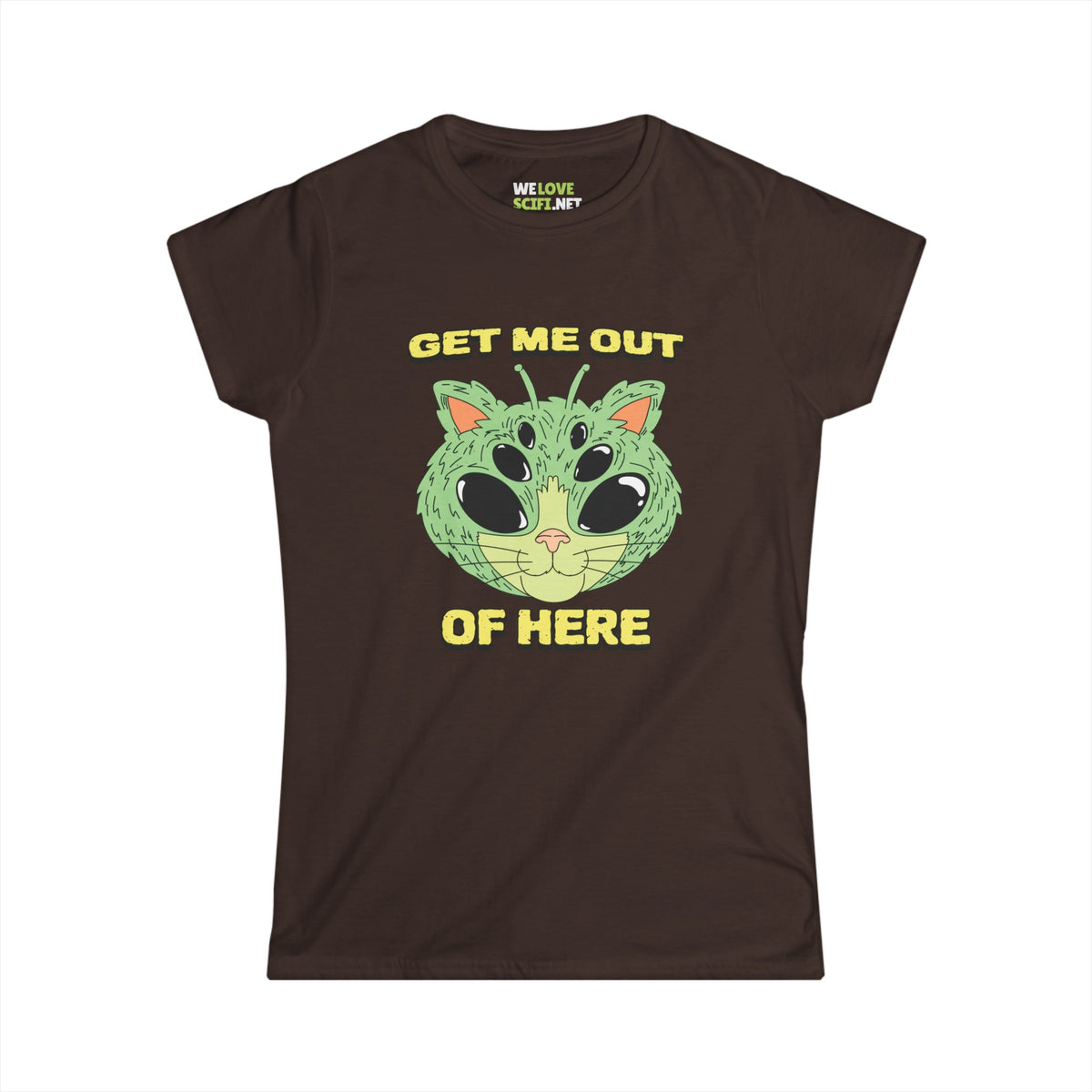 Get Me Out Of Here Funny Cat Alien Woman's Tee-welovescifi.n