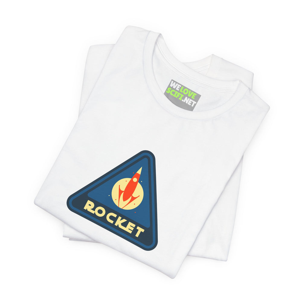 retro sci-fi t-shirt-Rocket Sign Retro Sci-Fi T-Shirt