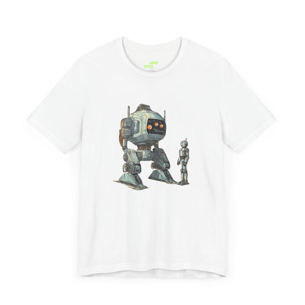 Robot Space Art T-Shirt | Let's Be Friends Sci-Fi Tee