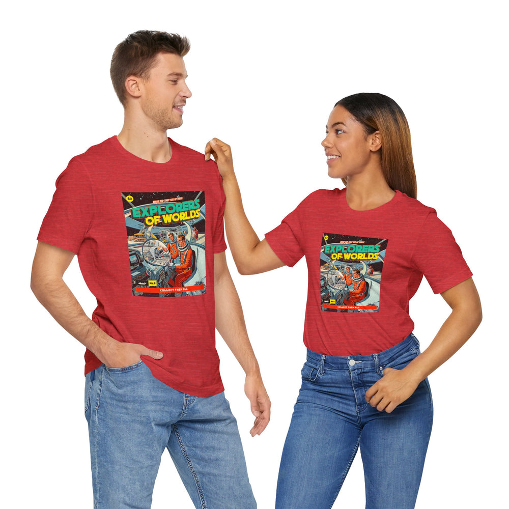 Explorers Of Worlds Retro Sci-Fi T-Shirt-welovescifi.net