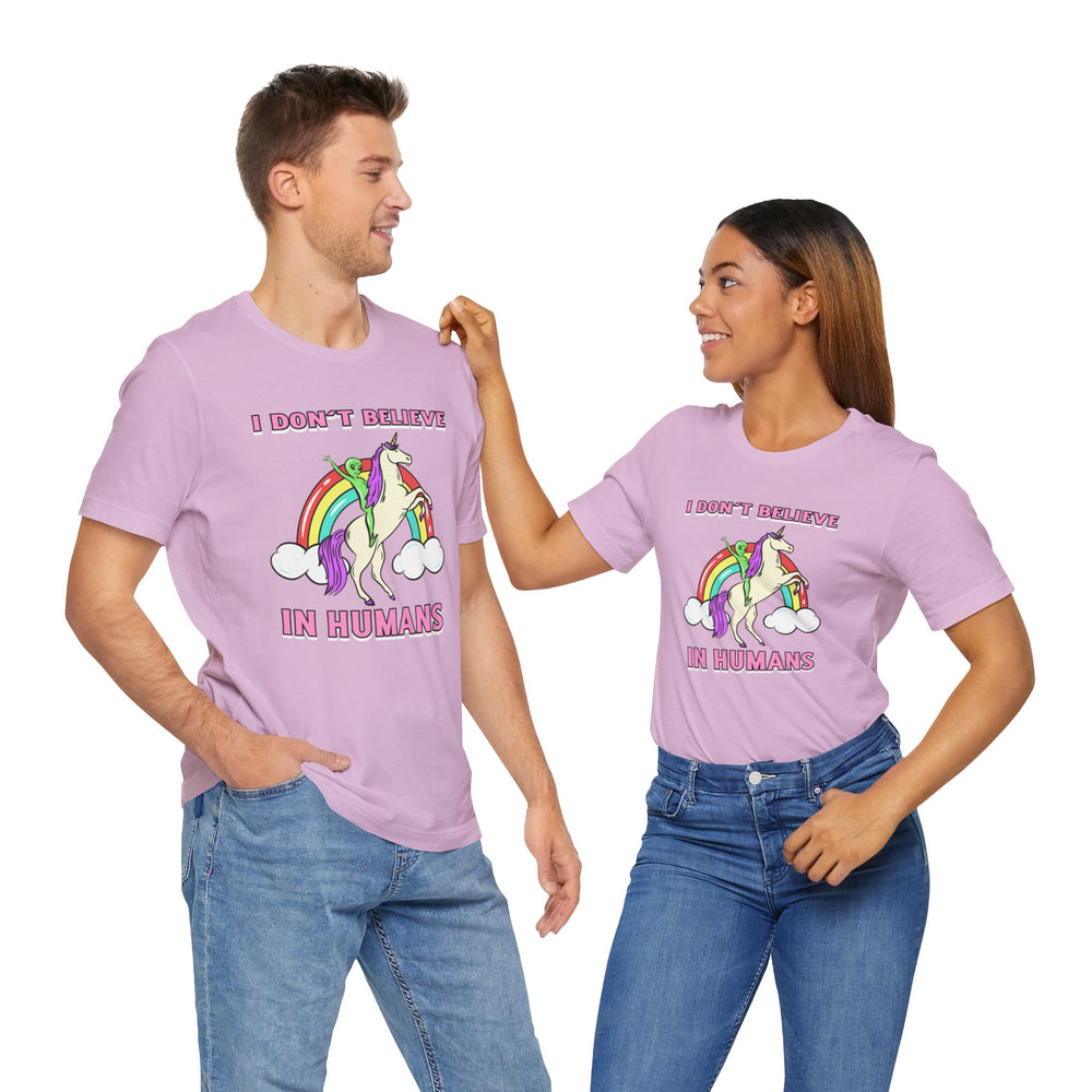 Humans Unicorn UFO Sci-Fi T-Shirt - Sci-Fi T-Shirt