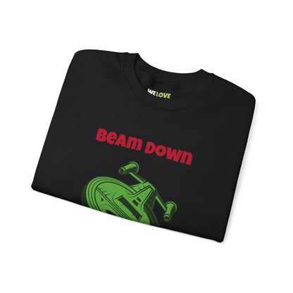 Beam Down The Presents Funny SciFi Christmas Crewneck Sweatshirt-welovescifi.net