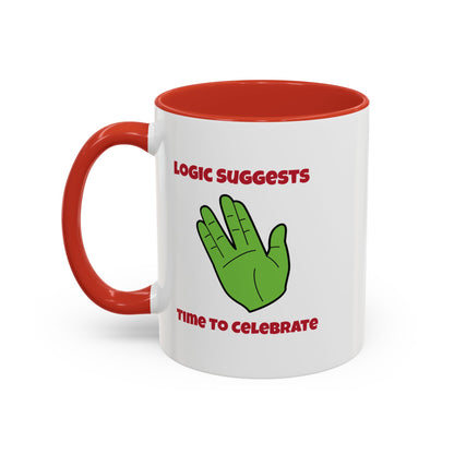 Logic Suggests Funny Spock Christmas Accent Mug-welovescifi.net