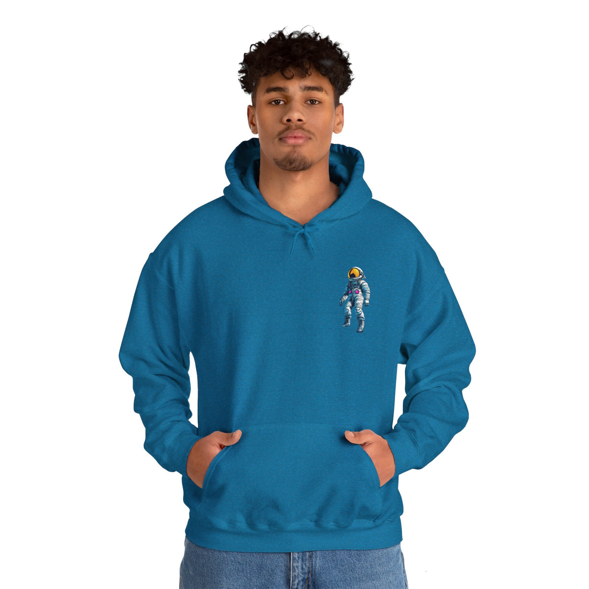 Jump Astronaut Space Art Hoodie - Sci-Fi Adventure Apparel