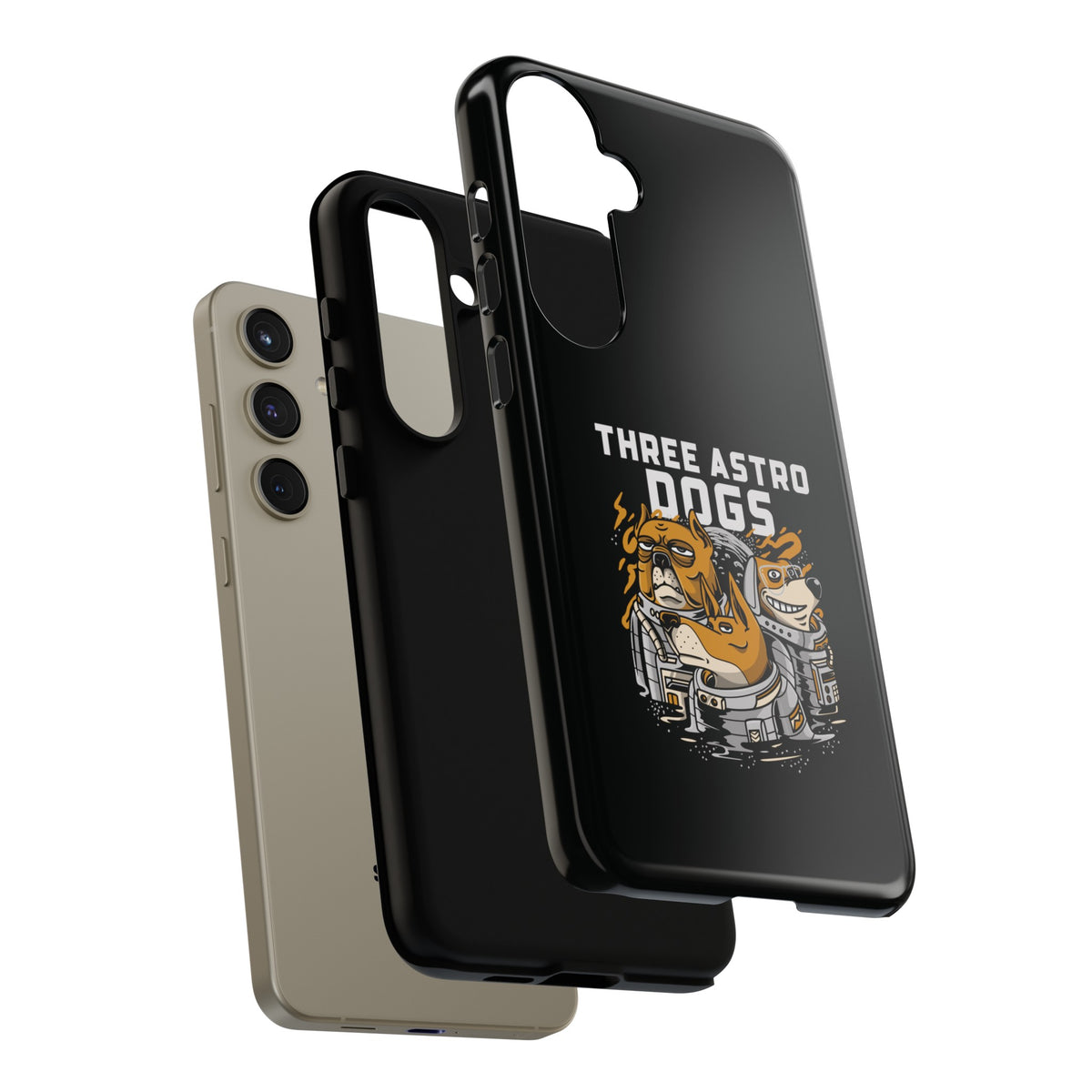 Three Astro Dogs Funny Sci-Fi Tough Samsung Galaxy Mobile Cases-welovescifi.net