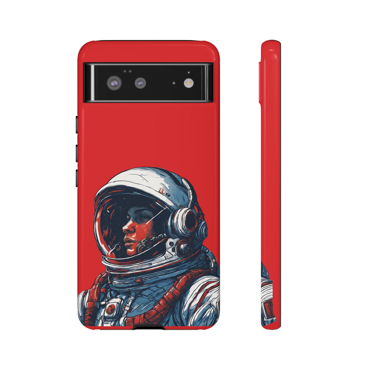 Astronaut In Red SpaceArt Tough Google Pixel Mobile Cases