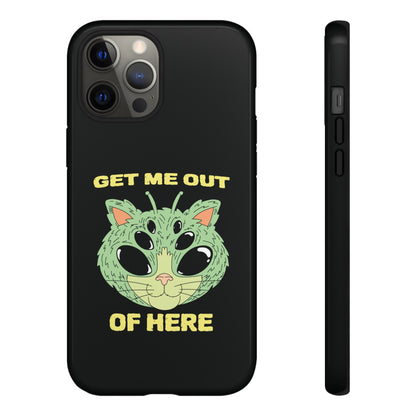 Out Of Here Funny UFO Cat Sci-Fi Tough iPhone Mobile Cases