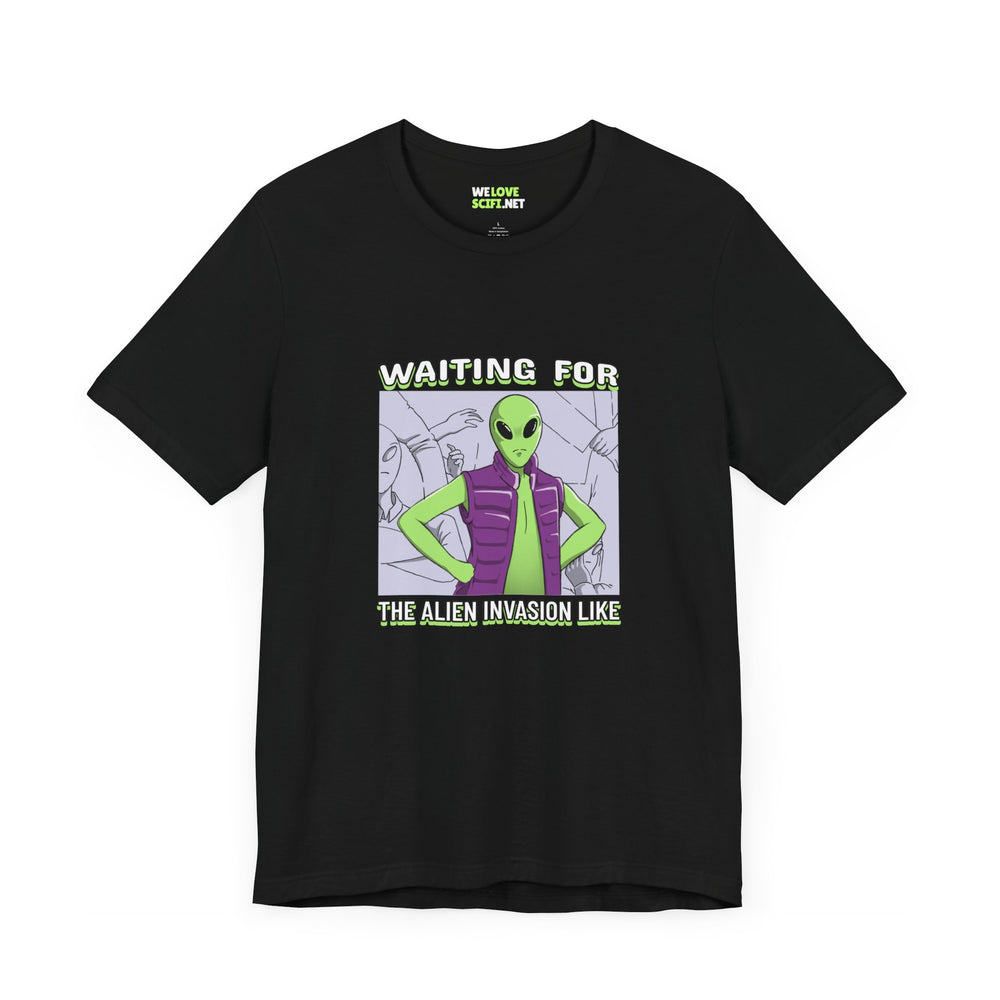 Waiting for UFOs Funny Sci-Fi T-Shirt-welovescifi.net