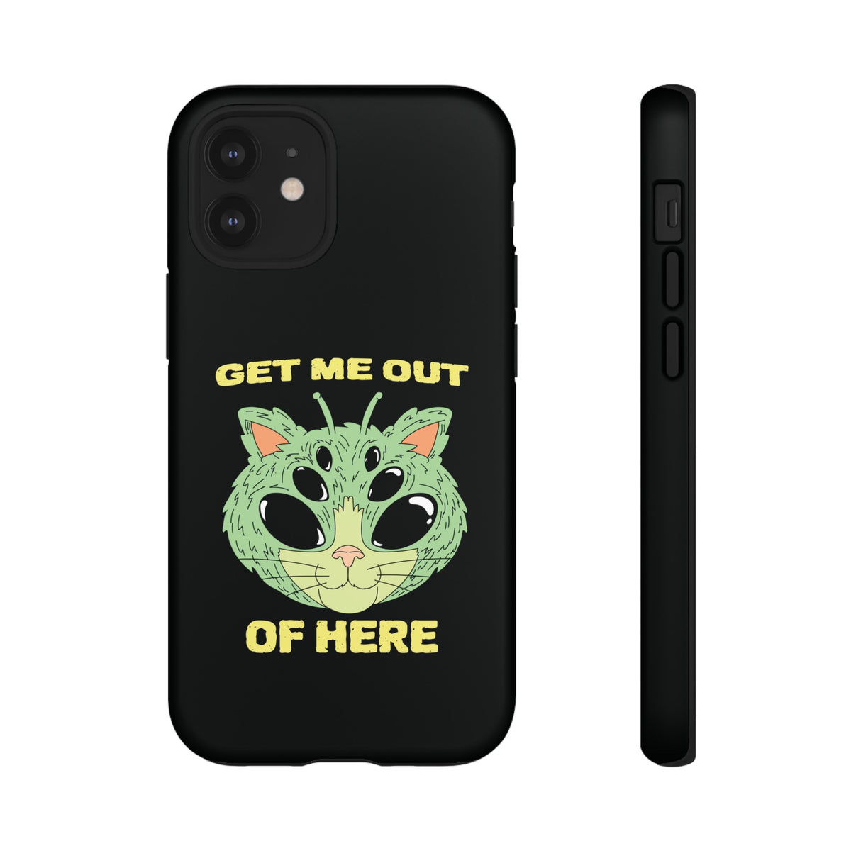 Out Of Here Funny UFO Cat Sci-Fi Tough iPhone Mobile Cases