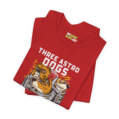 Three Astro Dogs Funny Astronaut Sci-Fi T-Shirt-welovescifi.net