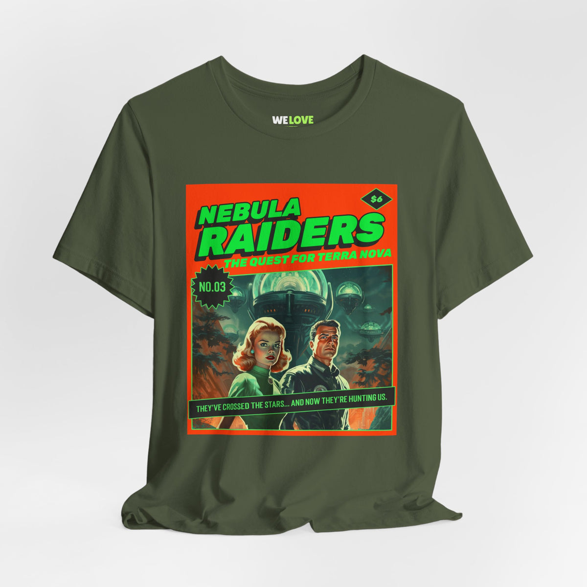 Nebula Raiders Retro Sci-Fi T-Shirt | Retro Sci-Fi T-Shirt