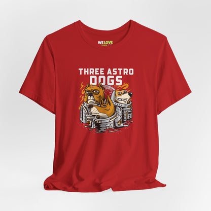 Three Astro Dogs Funny Astronaut Sci-Fi T-Shirt-welovescifi.net