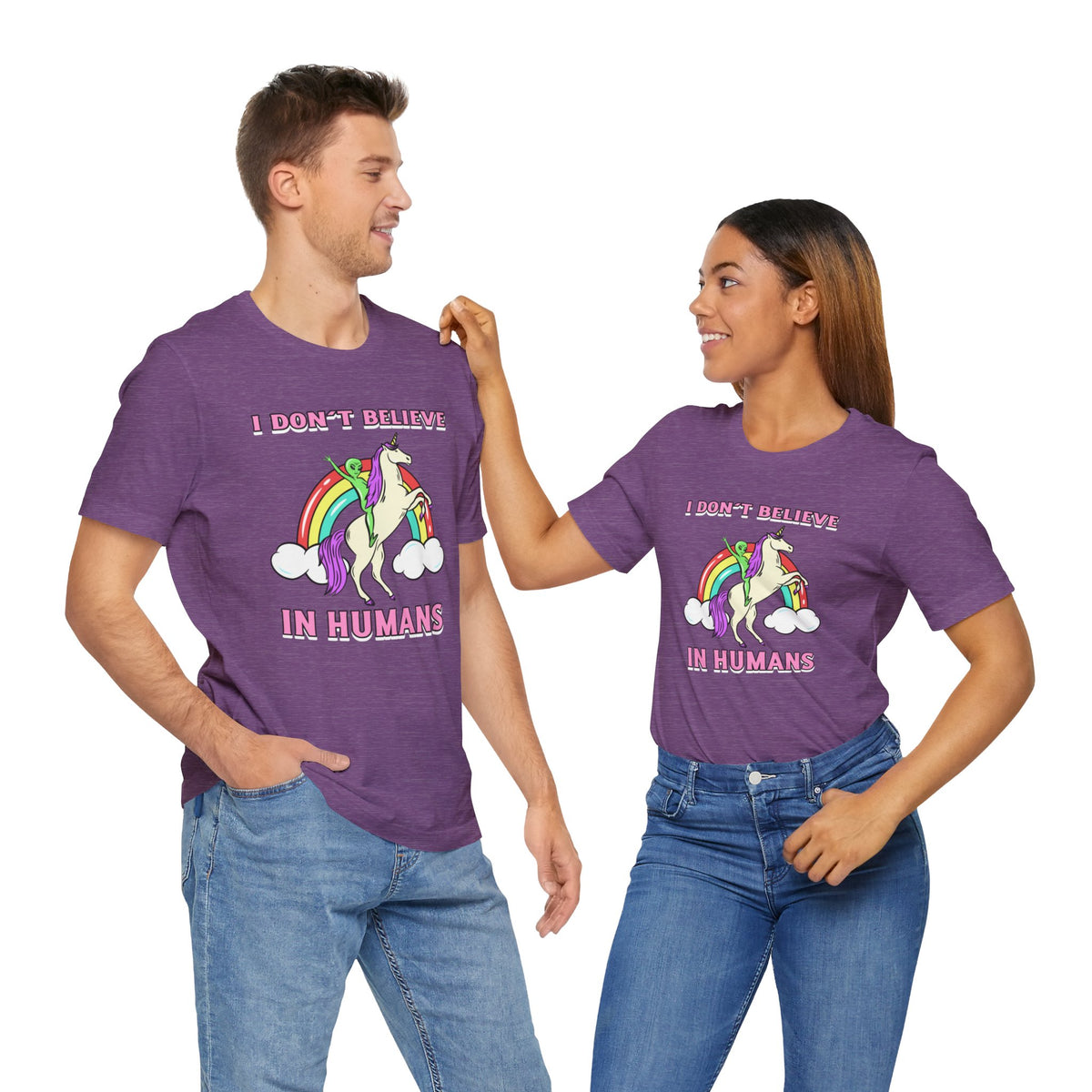 Humans Unicorn UFO Sci-Fi T-Shirt - Sci-Fi T-Shirt