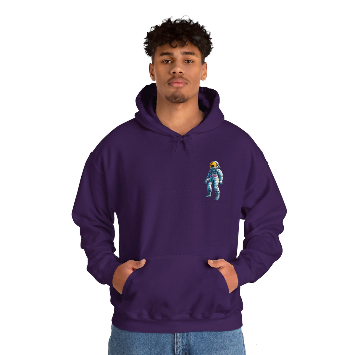 Jump Astronaut Space Art Hoodie - Sci-Fi Adventure Apparel