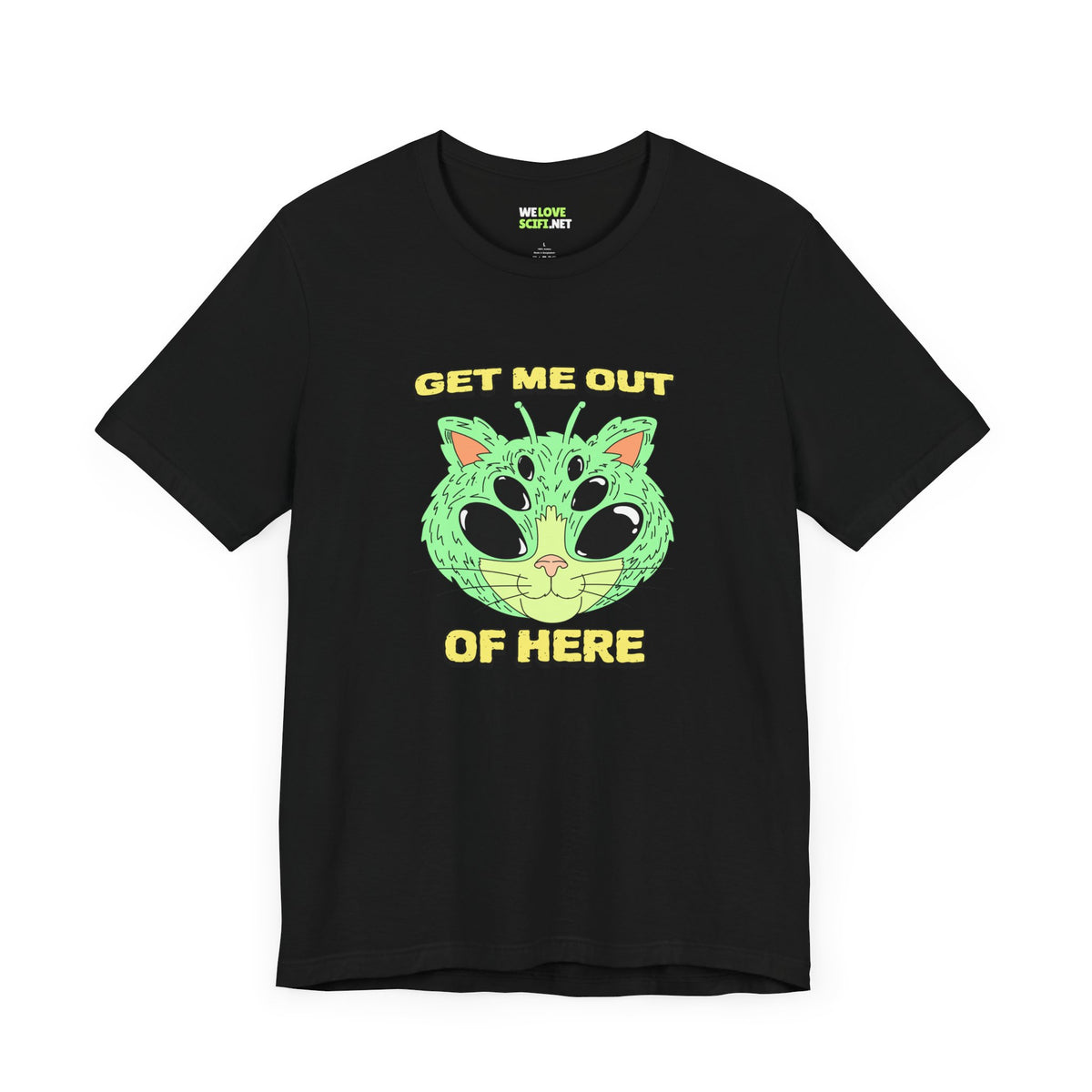 Get Me Out Of Here CatUFO Sci-Fi T-Shirt-welovescifi.net