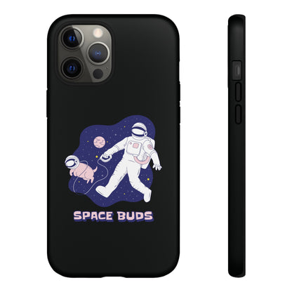 Space Buds iPhone Cases Fun Sci-Fi Astronaut & Dog Covers