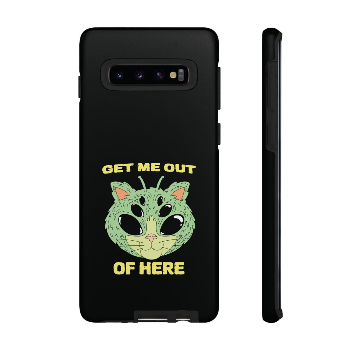 Get Me Out Of Here Funny UFO Sci-Fi Cat Tough Samsung Cases