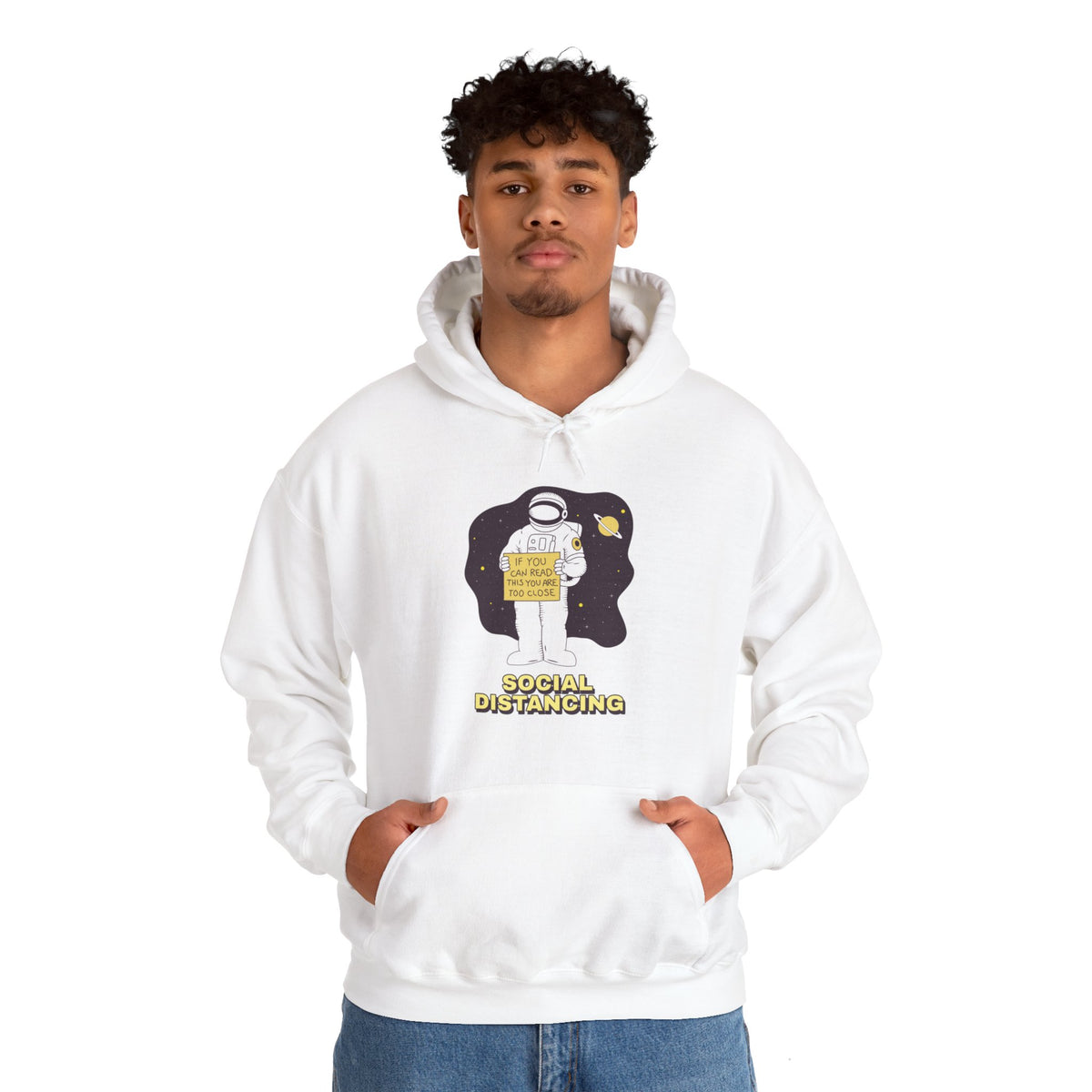 Social Distancing Astronaut Hoodie | Funny Sci-Fi Pullover