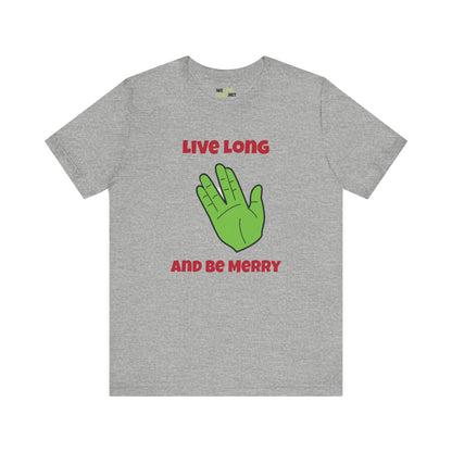 Live Long And Be Merry Funny Spock Christmas Unisex Tee-welovescifi.net