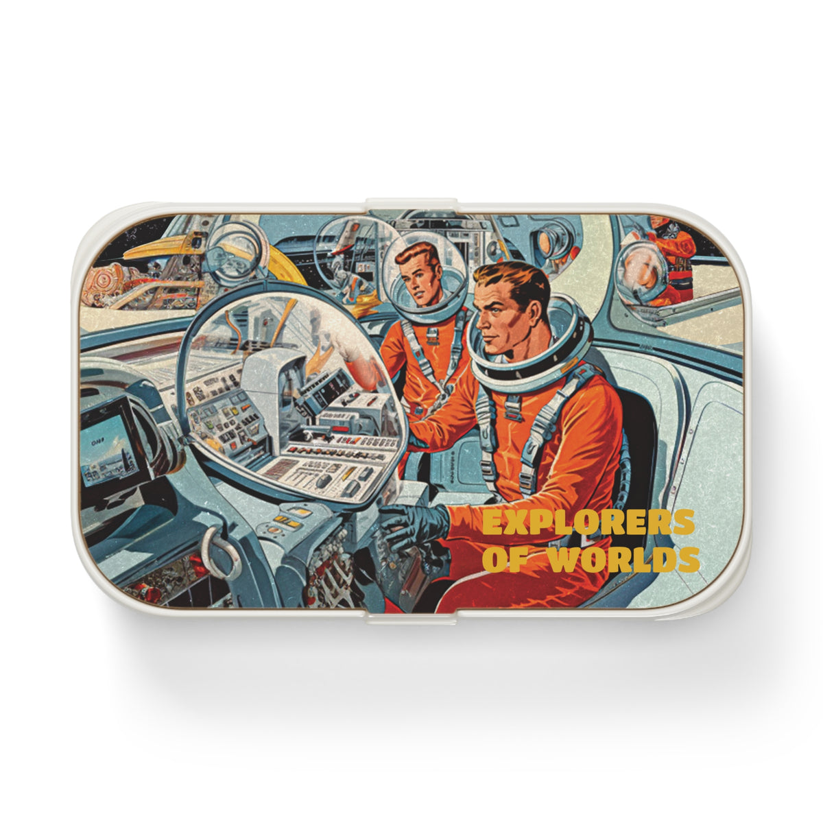 Explorers of Worlds Retro UFO Comic Bento Lunch Box