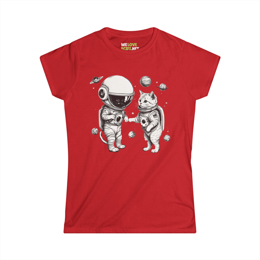 Space Kitties Astronaut Cats Woman's Tee | Sci-Fi Apparel