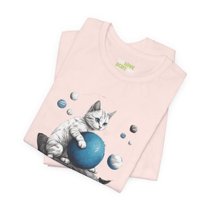 Space Player Cat Sci-Fi T-Shirt | Unique Sci-Fi Tees