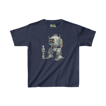 Robot Space Art Tee Let's Be Friends Heavy Cotton Kids Shirt