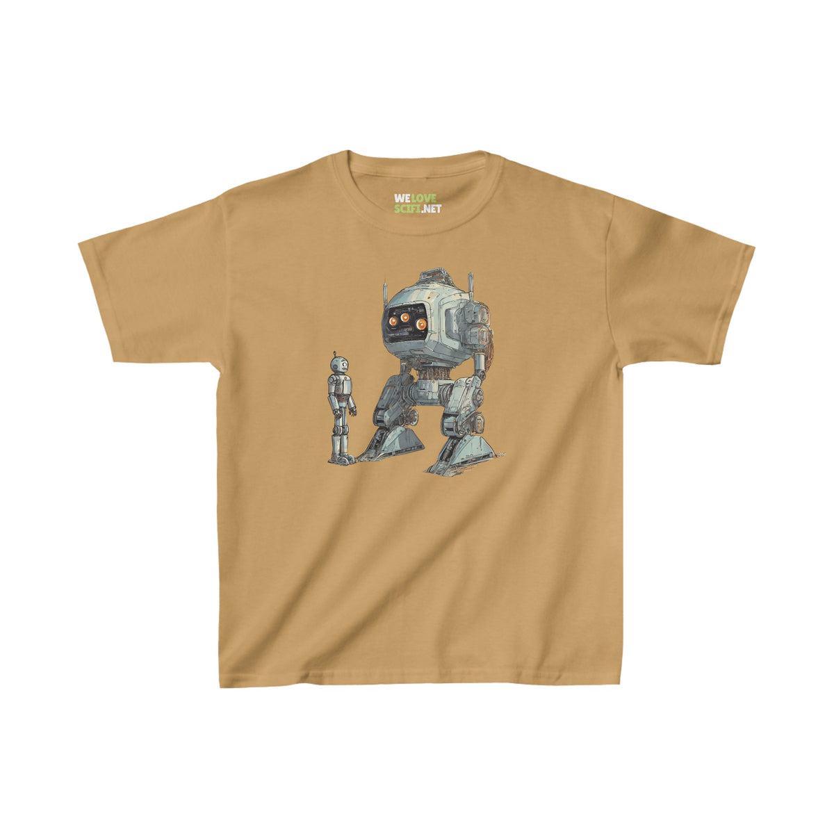 Robot Space Art Tee Let's Be Friends Heavy Cotton Kids Shirt