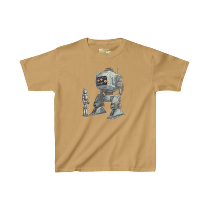 Robot Space Art Tee Let's Be Friends Heavy Cotton Kids Shirt