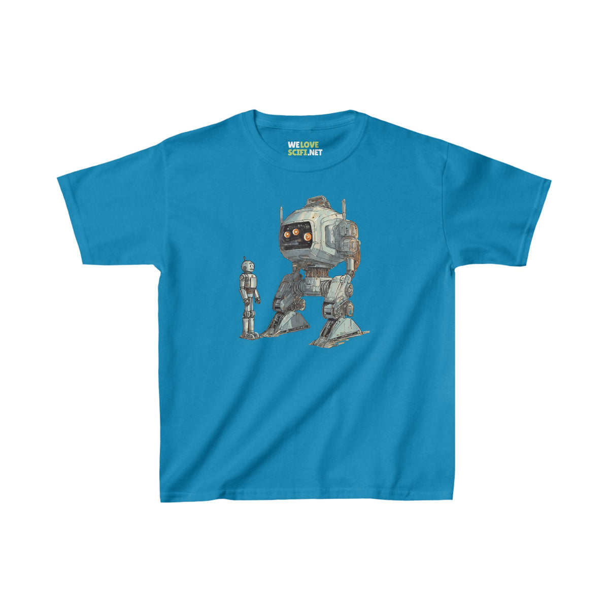 Robot Space Art Tee Let's Be Friends Heavy Cotton Kids Shirt