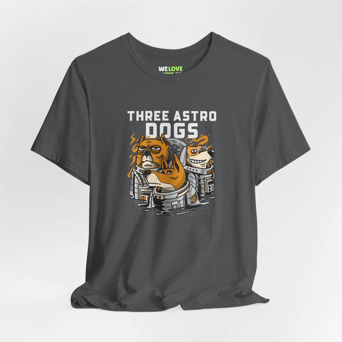 Three Astro Dogs Funny Astronaut Sci-Fi T-Shirt-welovescifi.net