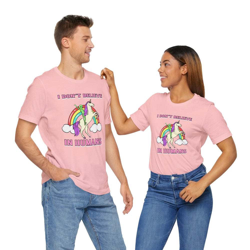 Humans Unicorn UFO Sci-Fi T-Shirt - Sci-Fi T-Shirt