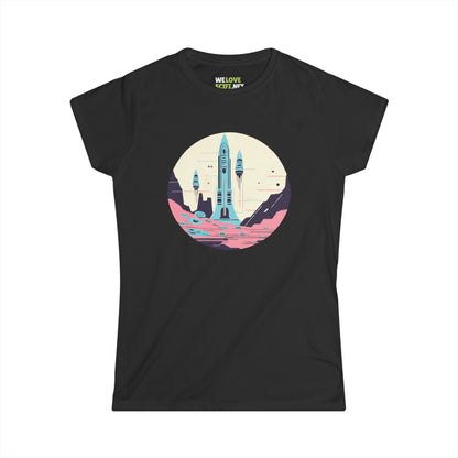 space art tee-The Liftoff Space Art Sci-Fi Woman's Tee