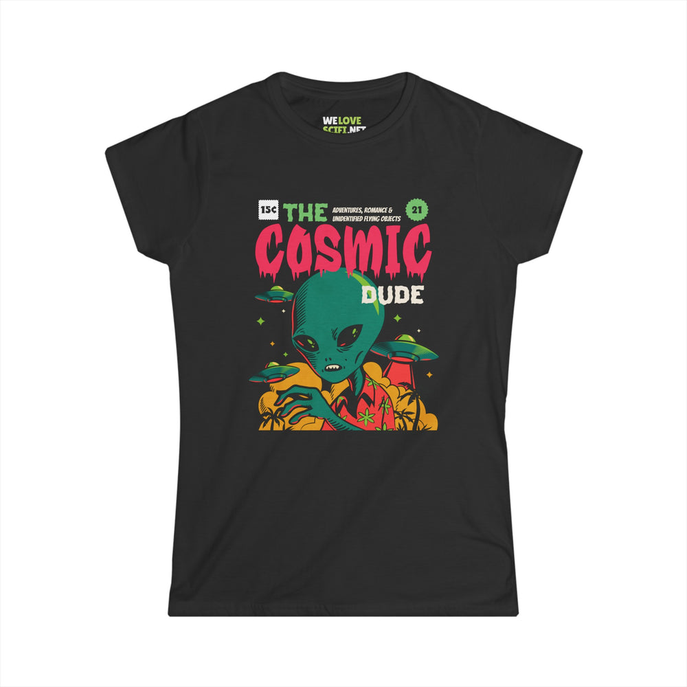 The Cosmic Dude Retro Comic Alien Woman's Tee