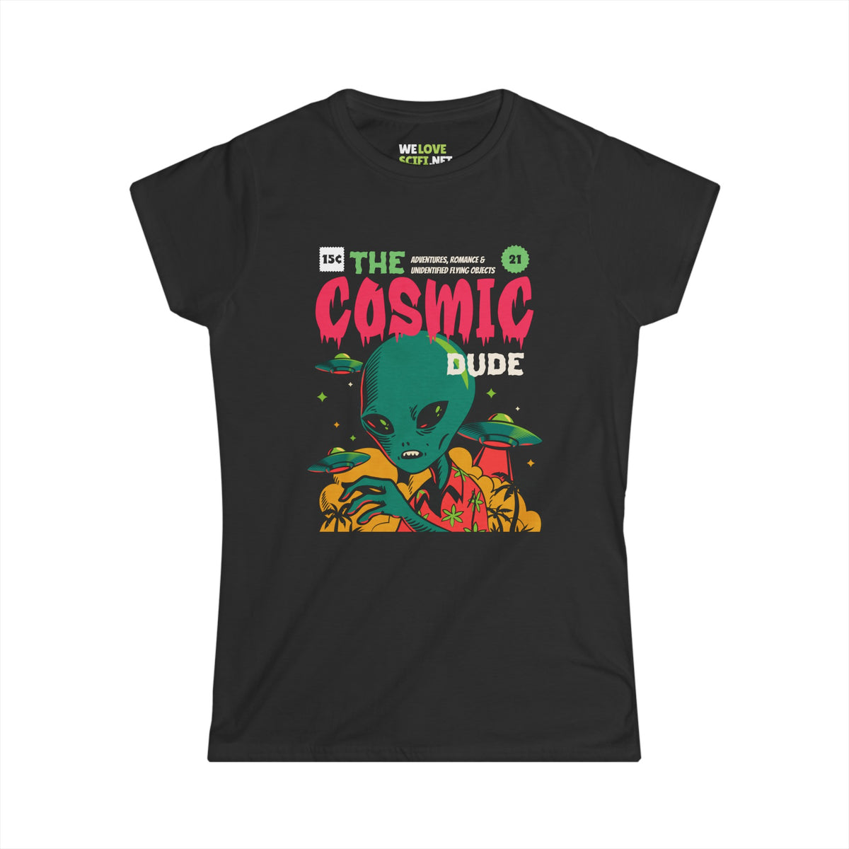 The Cosmic Dude Retro Comic Alien Woman's Tee