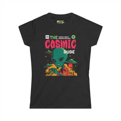 The Cosmic Dude Retro Comic Alien Woman's Tee