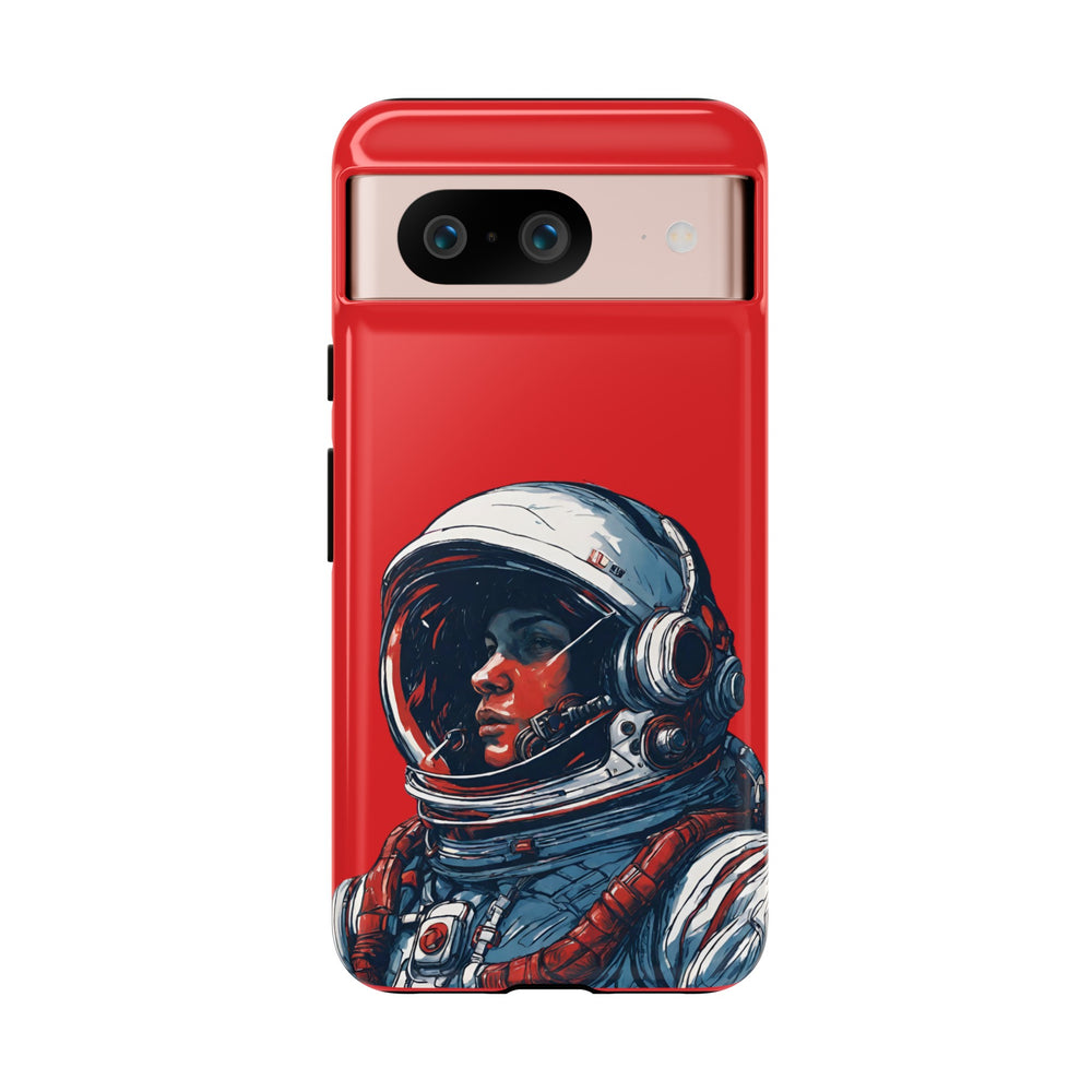 Astronaut In Red SpaceArt Tough Google Pixel Mobile Cases