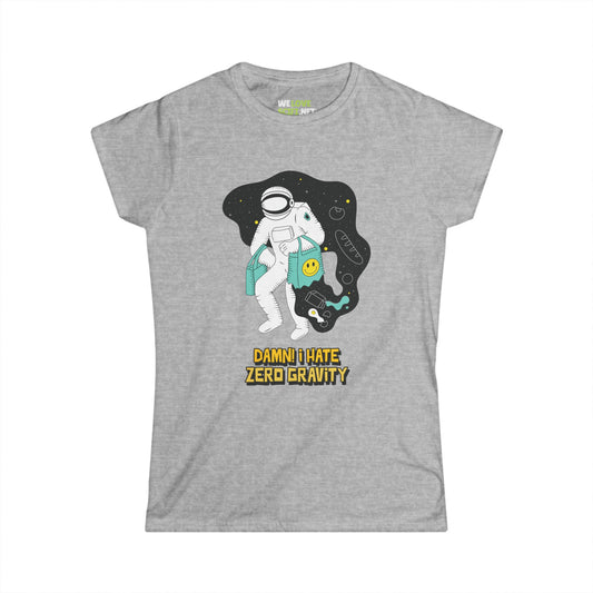 Zero Gravity Funny Astronaut Woman's Tee-welovescifi.net