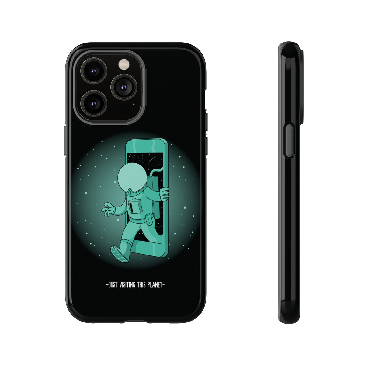 Funny Astronaut iPhone Cases Just Visiting This Planet SciFi